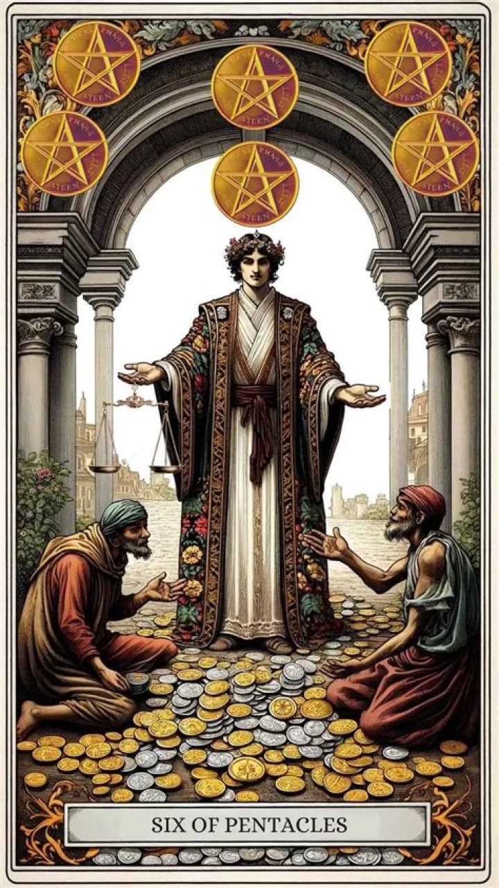 Six of Pentacles Tarot Card Meaning on Love & Life ·
