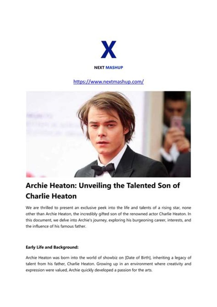 Unveiling The World Of Charlie Heaton's Son: Archie Heaton